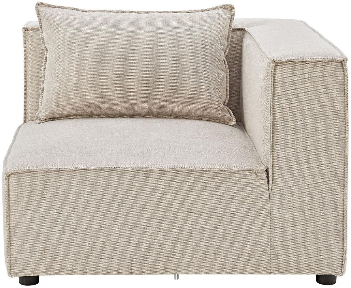 Juskys Ecksofa Rechts Domas - modulares Sofa in Stoff Beige - Wohnzimmer Couch mit Armlehne & Kissen - Modulsofa 130 kg belastbar - Wohnlandschaft Bild 1