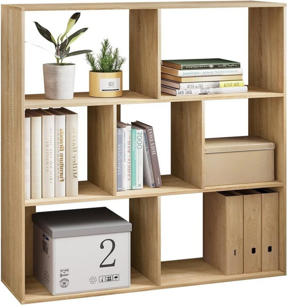 EUGAD Bücherregal, 1-tlg, Würfelregal mit 7 Fächern, Raumteiler 100 x 100 x 30 cm Bild 1