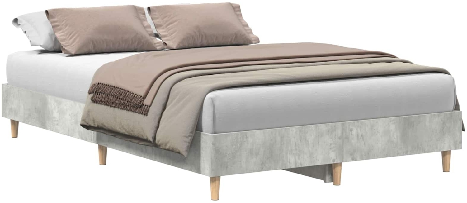 vidaXL Bettrahmen Beton Grau 193 x 123 x 25 cm Holzwerkstoff 861078 Bild 1