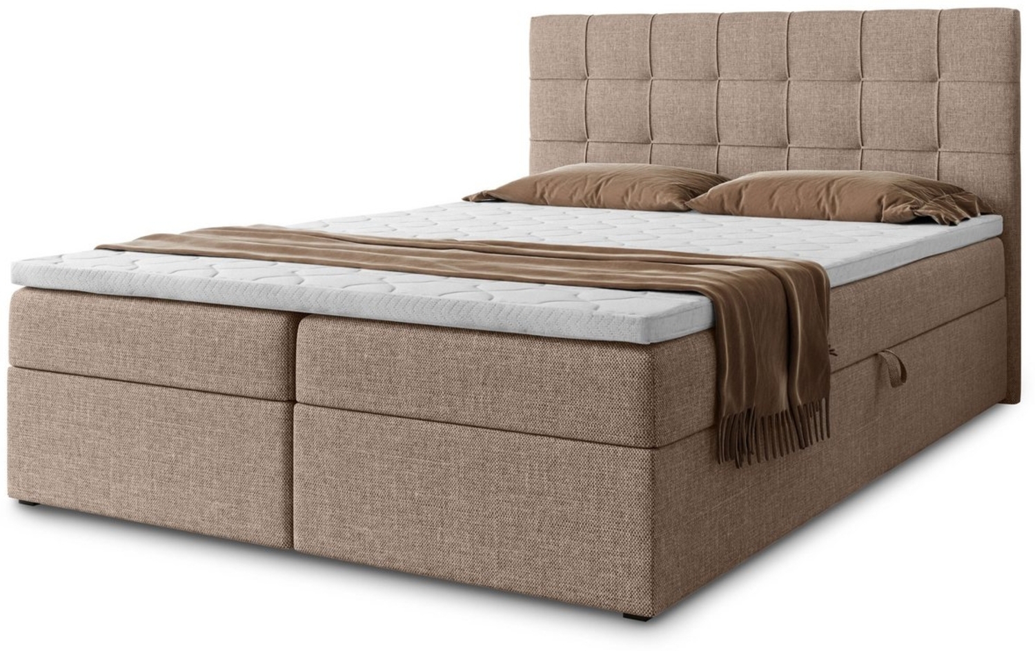 Beautysofa Boxspringbett Topiq II B: 140, 160, 180 cm, mit 2x Bettkästen, (Federkernmatratze) Bild 1