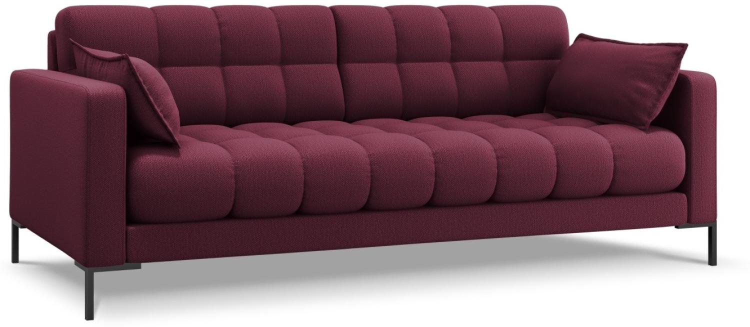 Micadoni 4-Sitzer Sofa Mamaia | Bezug Dark Red | Beinfarbe Black Metal Bild 1