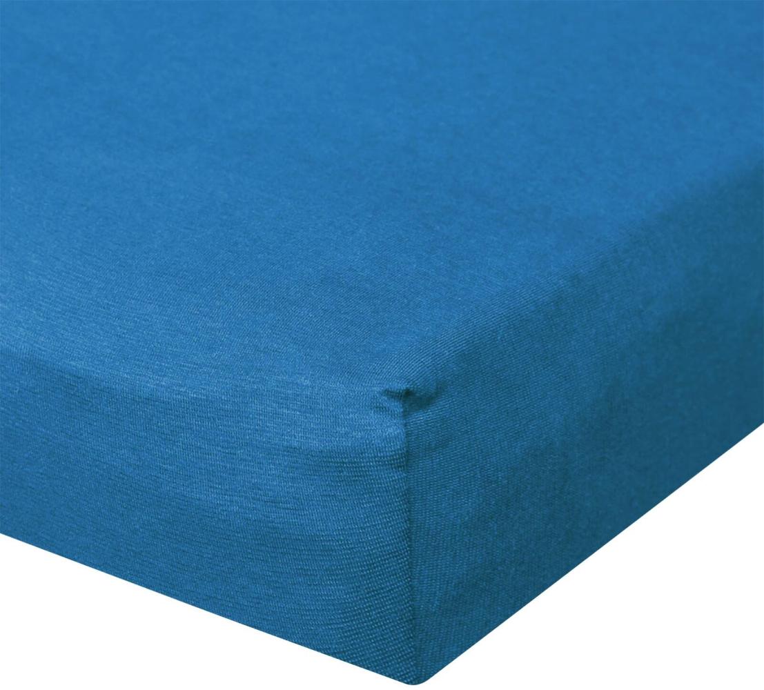 BettwarenShop Jersey Spannbetttuch Ultra-Stretch|90x200 - 100x220 cm| royal Bild 1