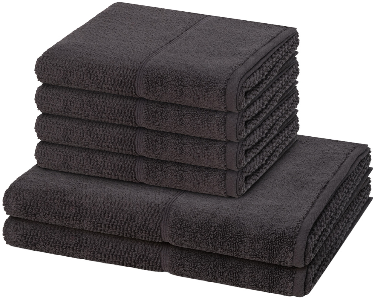 Möve for frottana Pearl 6 tlg. Frottier-Set - 4 X Handtuch (50 X 100cm), 2 X Duschtuch (67 X 140cm) - 500 g/m² - Graphite Bild 1