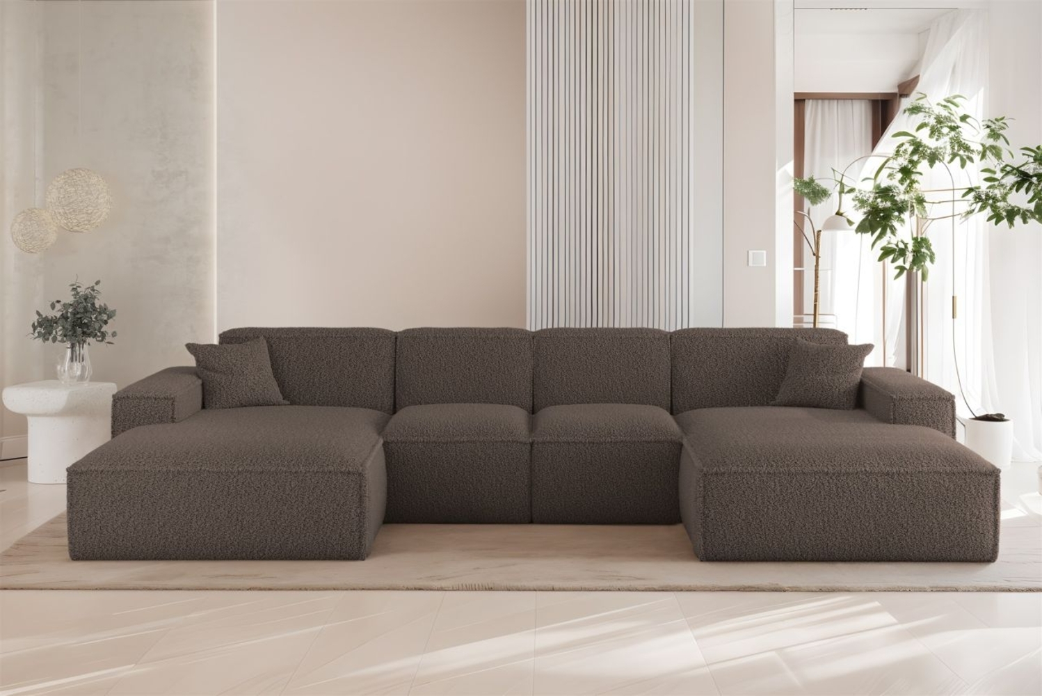 Wohnlandschaft Sofa U-Form CELES PREMIUM XS in Stoff Sven Braun Bild 1