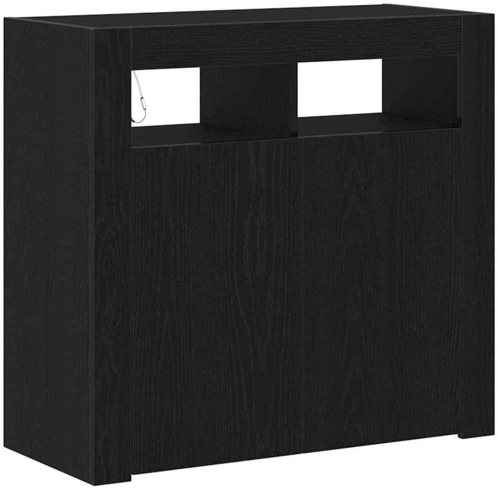 vidaXL Sideboard Schwarz Eichen-Optik 80 x 35 x 75 cm Holzwerkstoff 862568 Bild 1