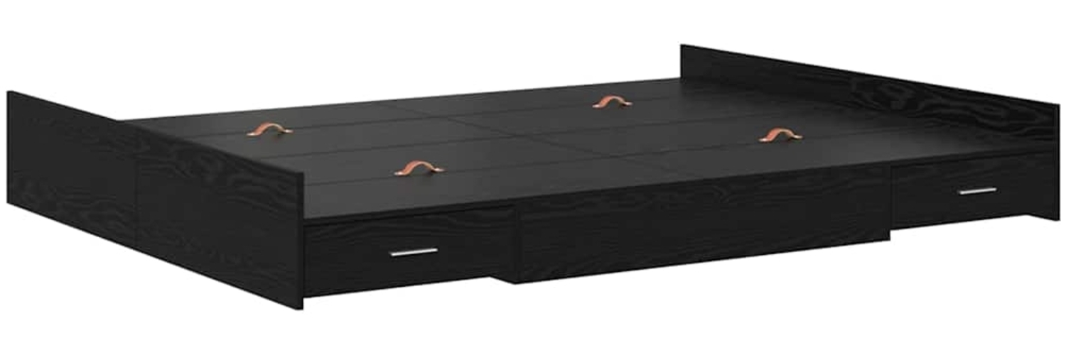 vidaXL Aufbewahrungsbettgestell Schwarz Eichen-Optik 140 x 200 cm 3335294 Bild 1