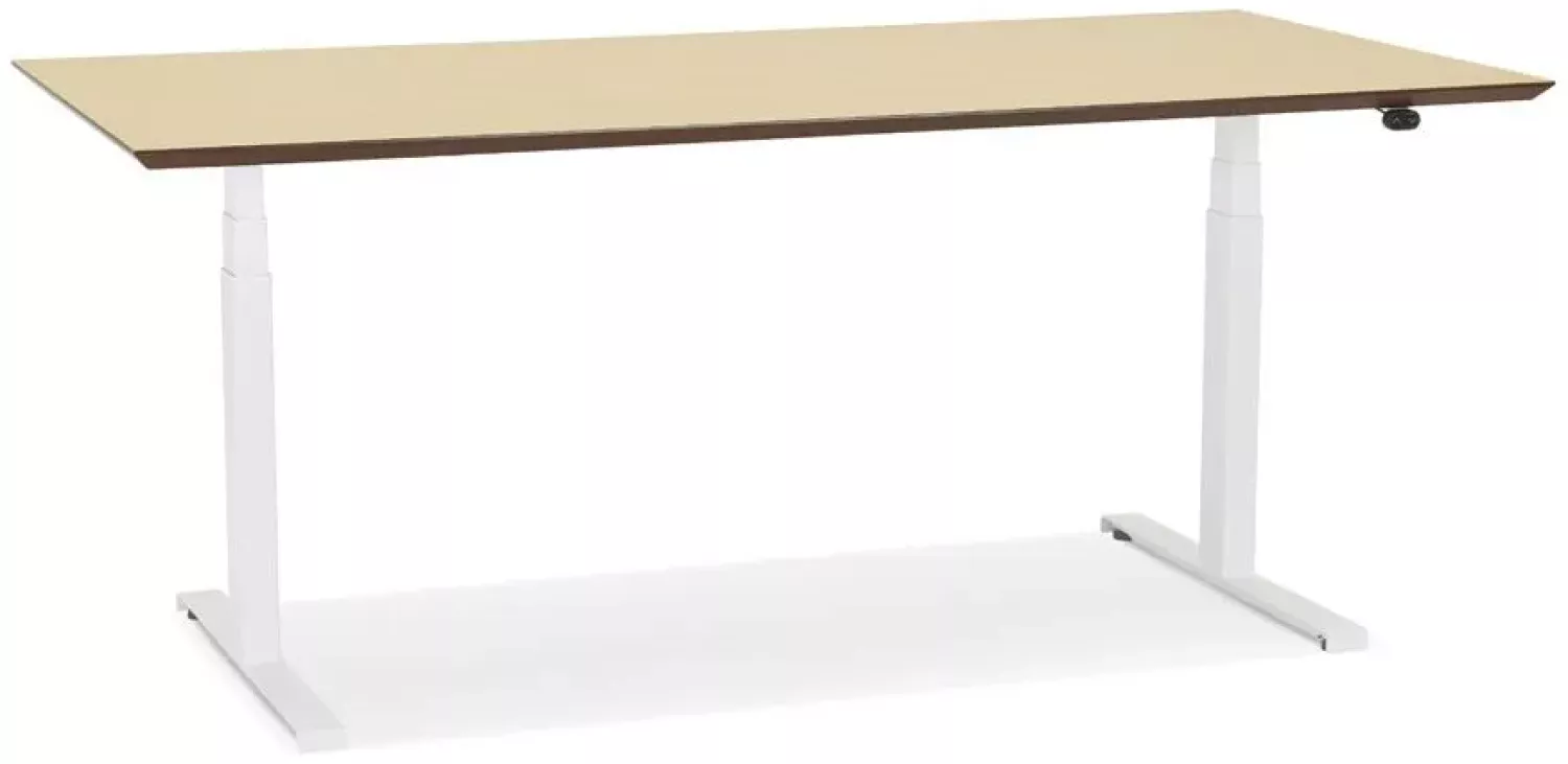 Kokoon Design Schreibtisch Sidebu Holz Natur und Weiß 180 cm Bild 1