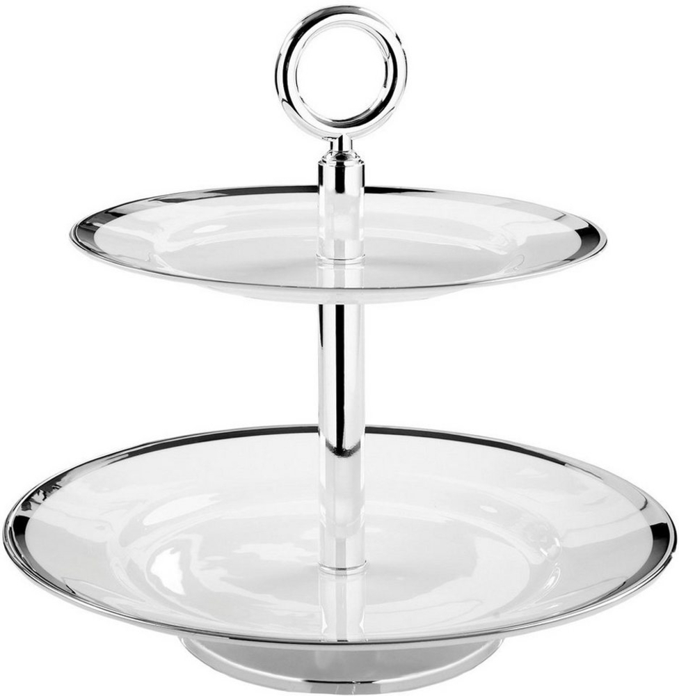 Fink Etagere PLATINUM, Porzellan, (1-tlg), Servierplatte mit Platinumrand, mit 2 Etagen, Höhe ca. 26 cm Bild 1