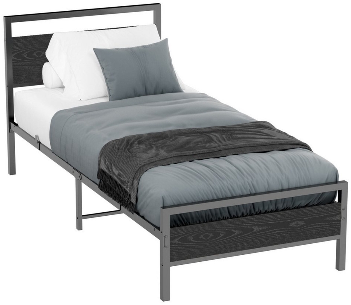 WISHDOR Metallbett Einzelbett Jugendbett (90 x 200 cm ohne Matratze), mit Lattenrost, Bettrahmen Gästebett Jugendbett Bild 1