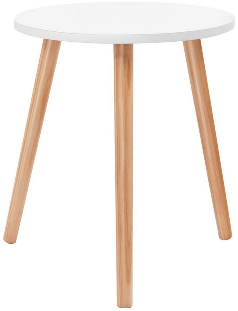 COSTWAY Beistelltisch, Kieferholz, rund 40x40x48cm Bild 1