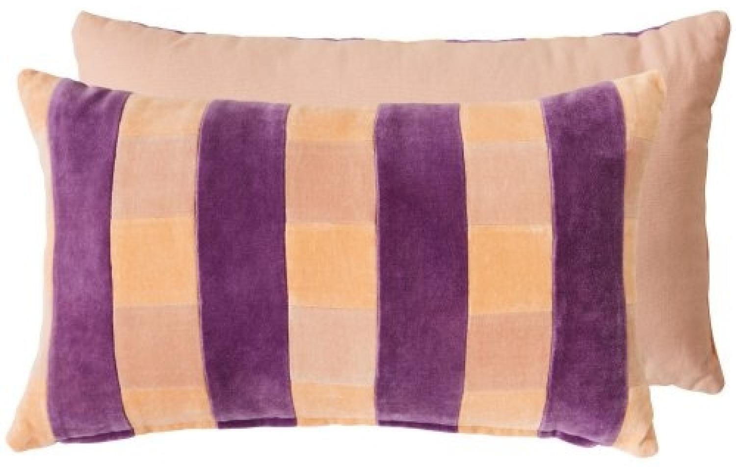 HKliving Kissen Striped Velvet Cushion Midsummer (50x30cm) TKU2179 Bild 1