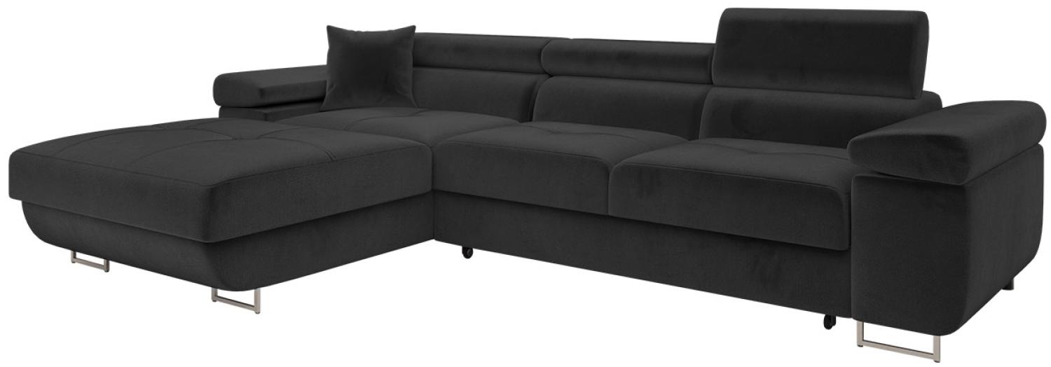 Ecksofa Torezio Mini mit Bettkasten, Schlaffunktion und Einstellbare Kopfstützen (Farbe: Manila 18, Seite: Links) Bild 1