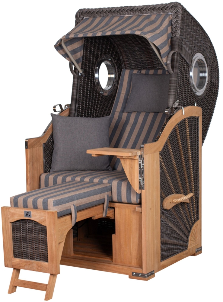 Strandkorb deVries PURE® Seemöwe XS - PE stone grey - Dessin 248 Bild 1