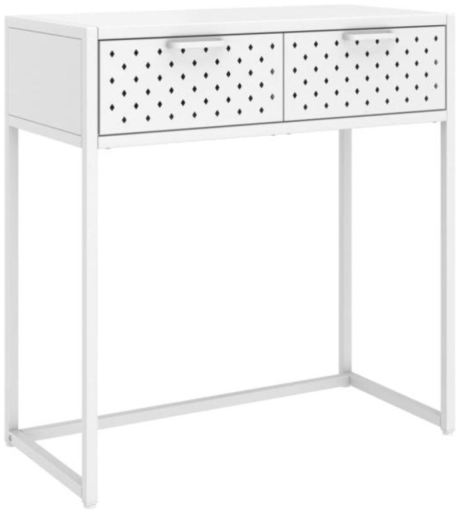 vidaXL Konsolentisch Weiß 72 x 35 x 75 cm Stahl Bild 1