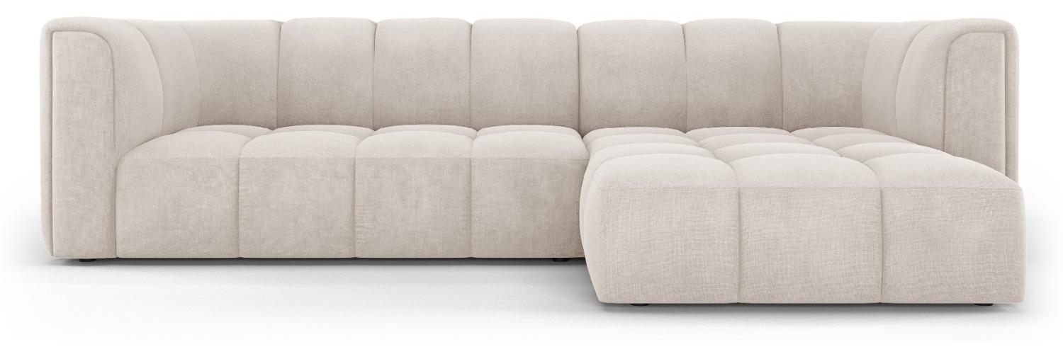 Micadoni Modulares Ecksofa Serena 3-Sitzer Rechts Strukturierter Stoff Beige Bild 1