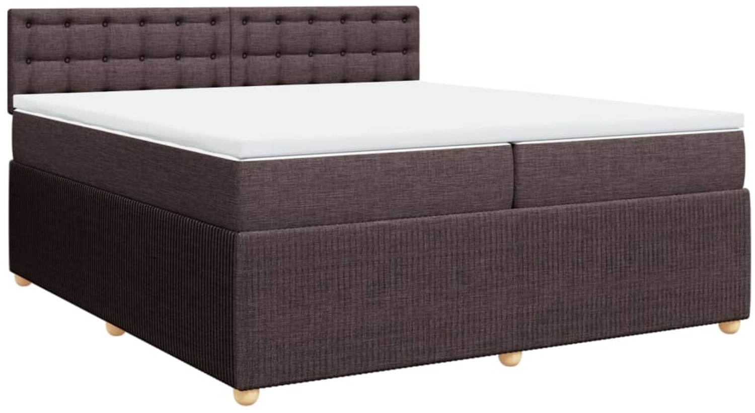 vidaXL Boxspringbett mit Matratze Dunkelbraun 200x200 cm Stoff 3287580 Bild 1