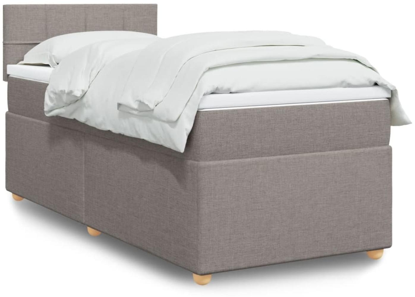 vidaXL Boxspringbett mit Matratze Taupe 90x190 cm Stoff 3288839 Bild 1