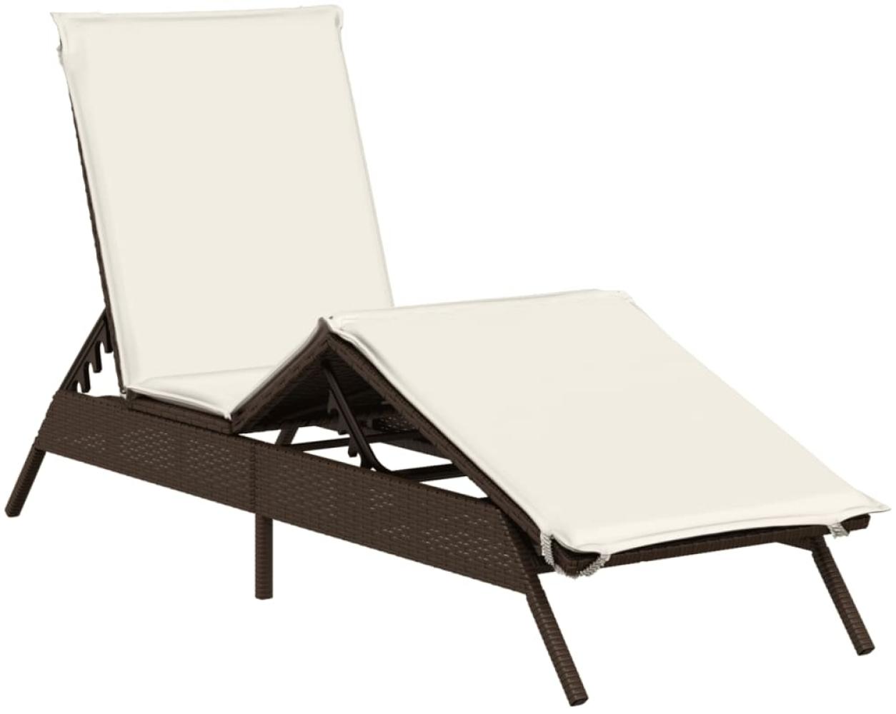 vidaXL Sonnenliege mit Auflage Braun Poly Rattan 4002702 Bild 1
