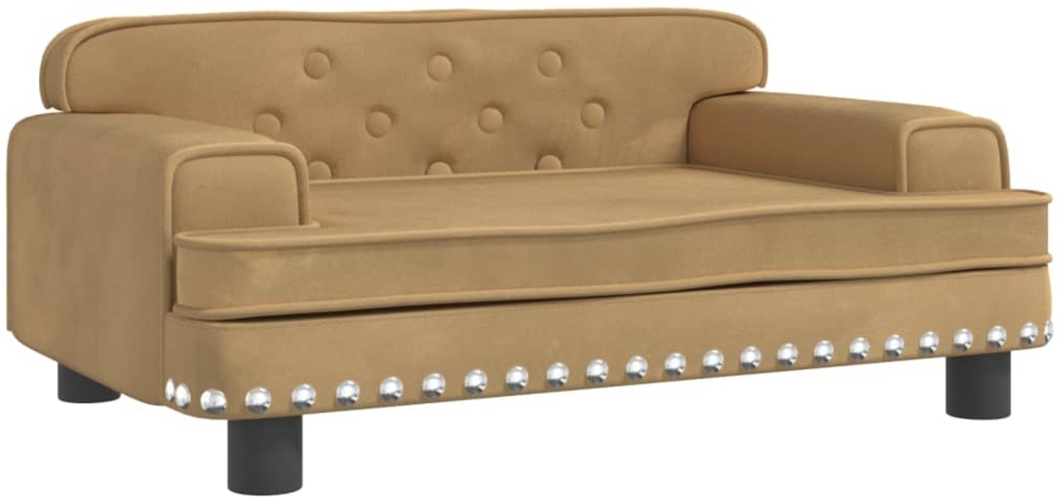 vidaXL Hundebett, Samt braun, 30 x 45 x 70 cm Bild 1