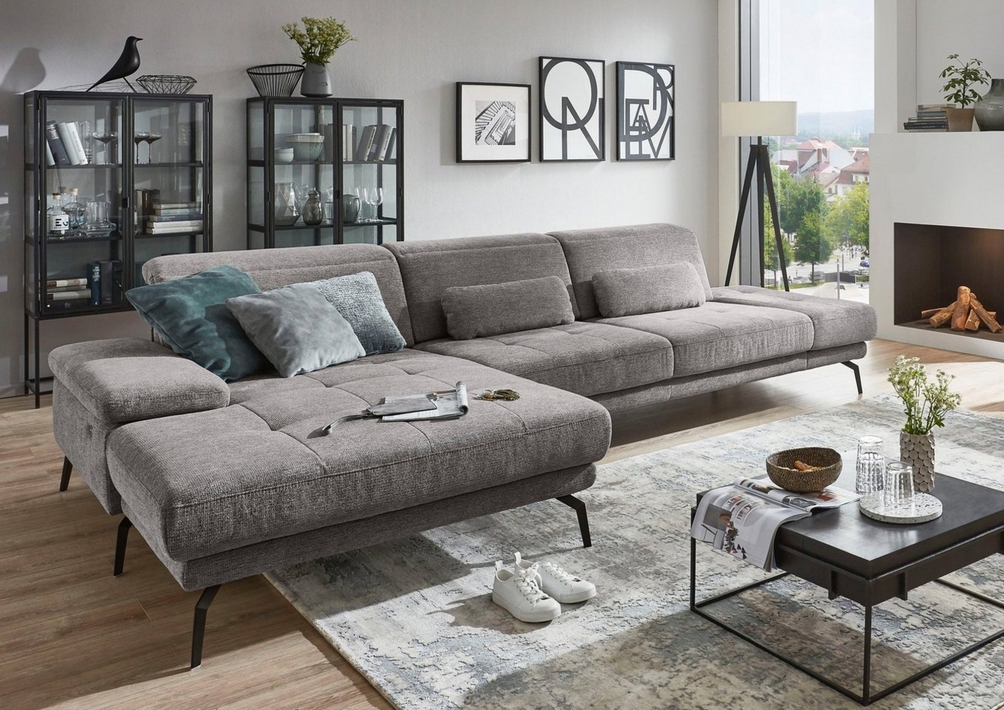 Die PlanBar Ecksofa MP-IN20126 L-Form mit Federkern-Polsterung, mit Kopfteilverstellung, optional Sitztiefen- & Armteilverstellung Bild 1