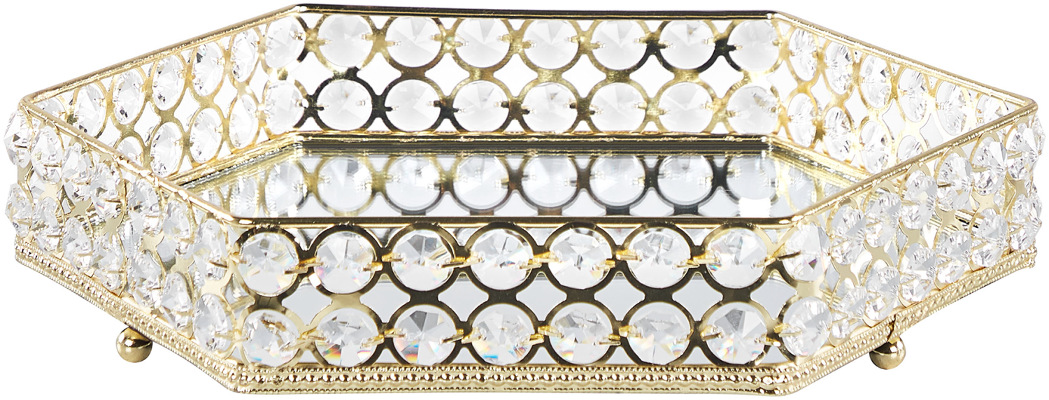 Tablett VATAN Spiegeleffekt Gold Bild 1