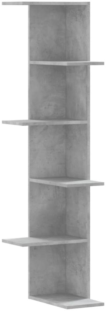 vidaXL Wand-Eckregal Betongrau 36,5x36,5x140 cm Holzwerkstoff 852630 Bild 1