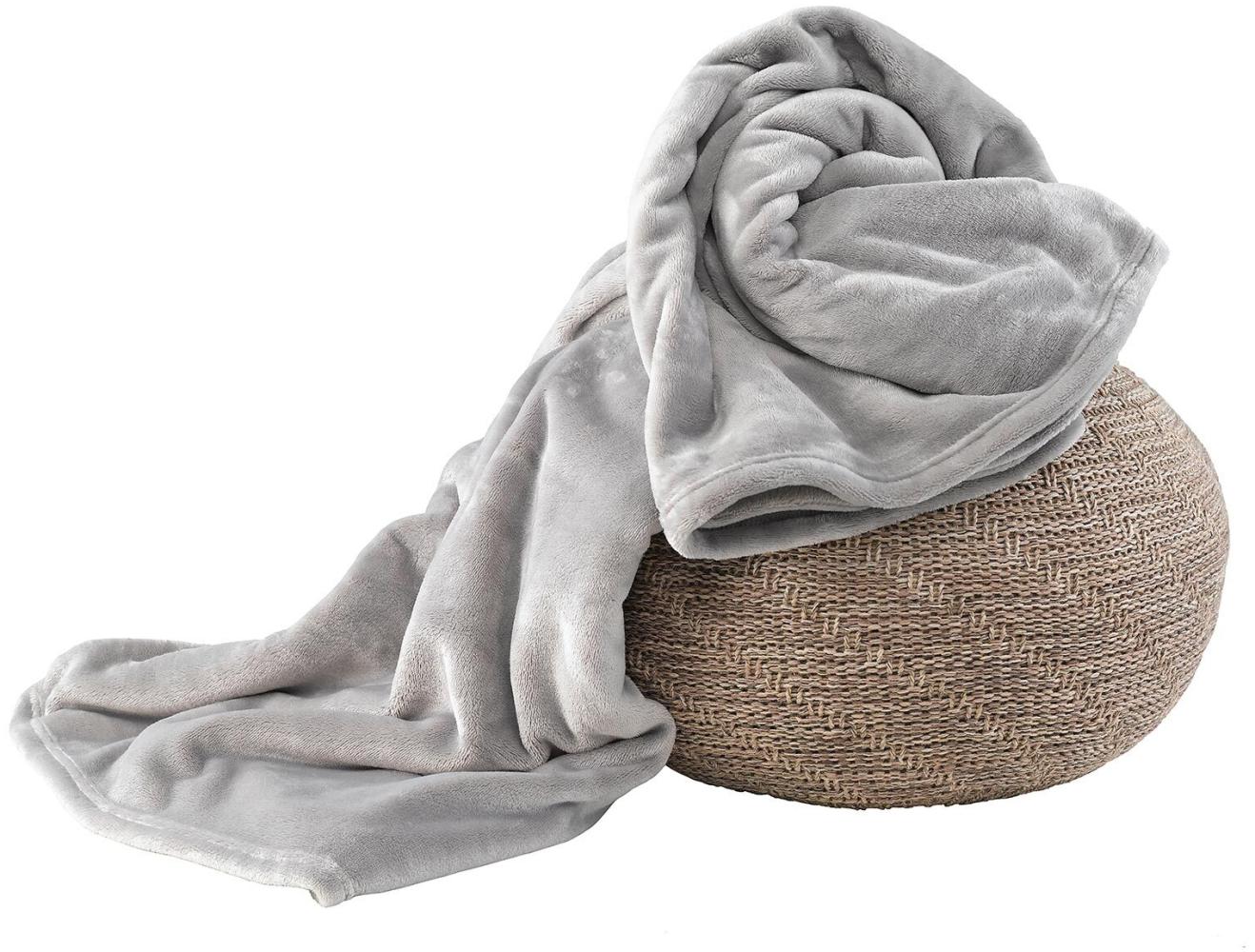 Holiday Heimtex Flanell-Kuscheldecke Mikrofaser 220x240 cm grau Bild 1