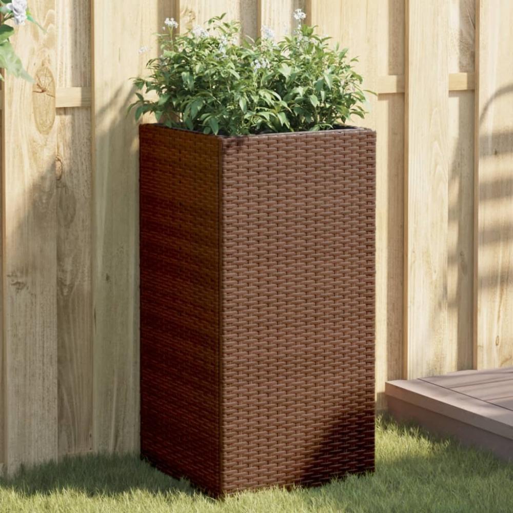 vidaXL Pflanzkübel Braun 40x40x80 cm Poly Rattan 366414 Bild 1