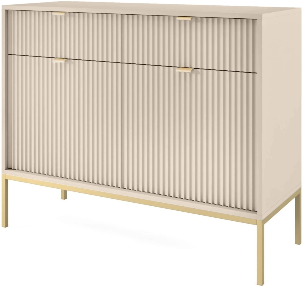 Selsey 'Vellore' Sideboard 2-türig, beige mit goldfarbenem Gestell, ca. 83 x 104 x 39 cm Bild 1