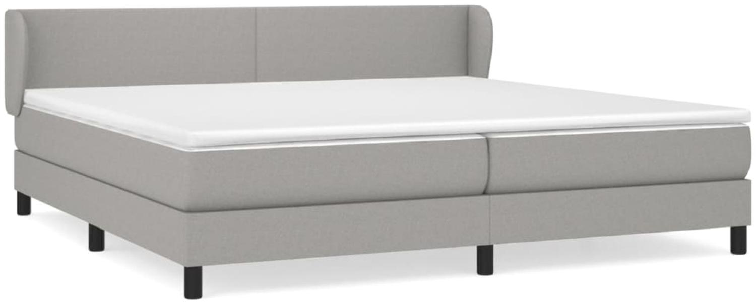 Polsterbett mit Matratze Stoff Hellgrau 200x200 cm, Härtegrad: H2 [3126109] Bild 1