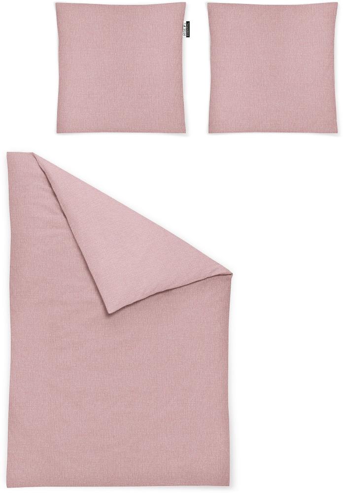 Irisette Mako-Satin Bettwäsche Set Carla 8253 rosa 240 x 220 cm + 2 x Kissenbezug 80 x 80 cm Bild 1