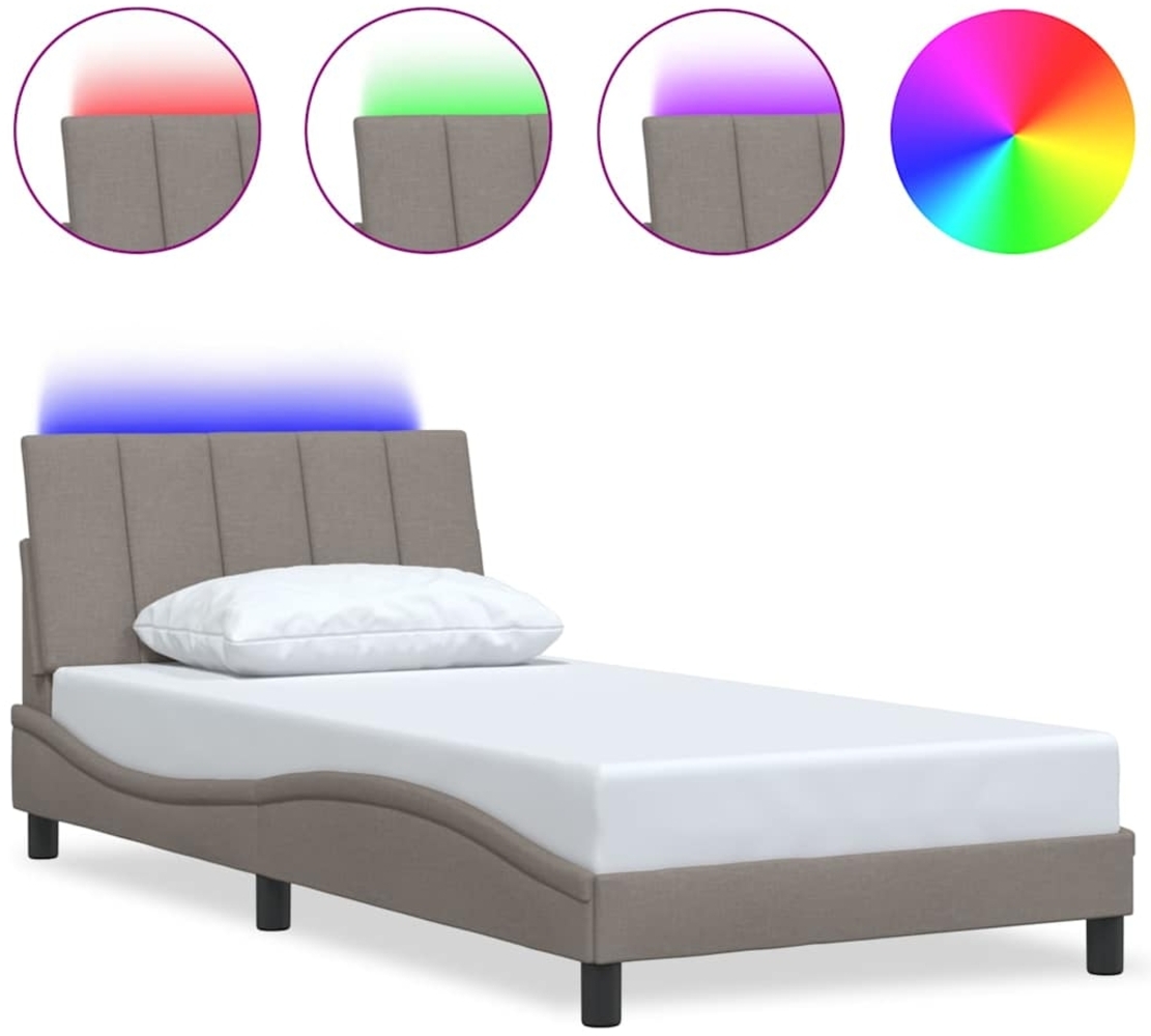 vidaXL Bettgestell ohne Matratze "Hanko" Taupe 100x200 cm Stoff 3310444 Bild 1