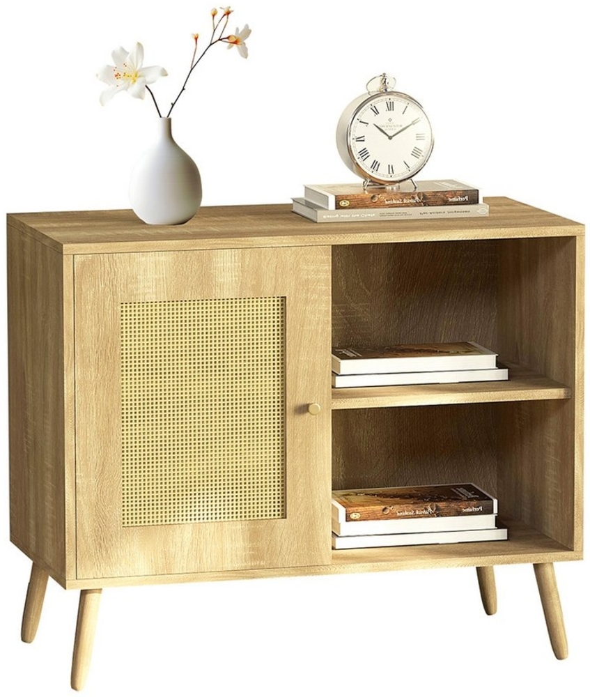 WAOHO Sideboard Standschrank, Kommode, Dekorativer Schrank Rattantür Sideboard 1 türiger Bild 1