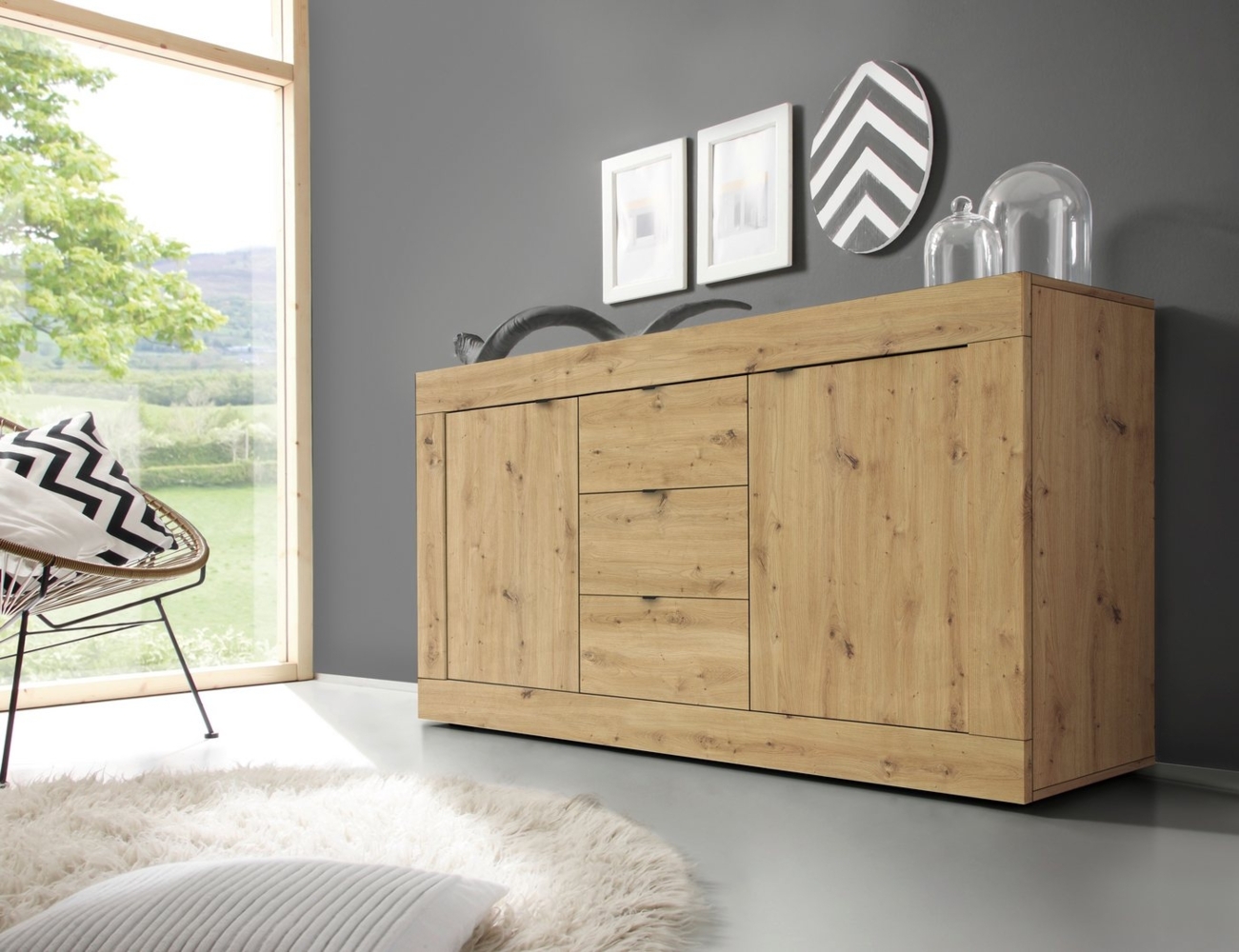 INOSIGN Sideboard Basic, Breite 160 cm, 2 Türen 3 Schubkästen Bild 1