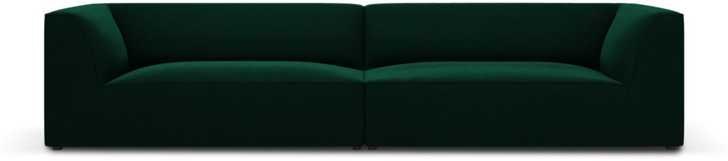 Micadoni 4-Sitzer Samtstoff Sofa Ruby | Bezug Bottle Green | Beinfarbe Black Plastic Bild 1