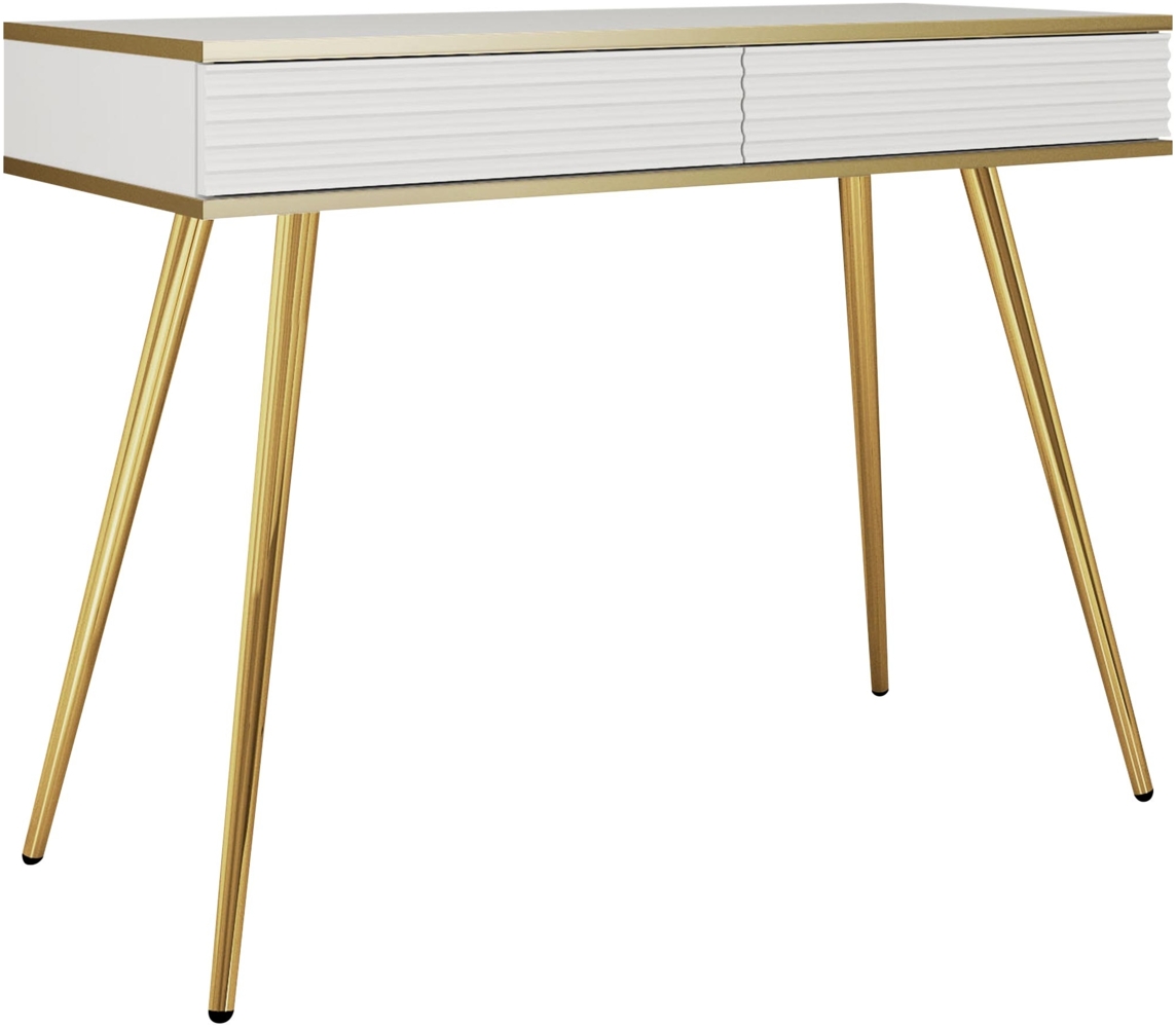 Schminktisch Orenate MDF T102 (Farbe: Weiß / Weiß + Gold) Bild 1