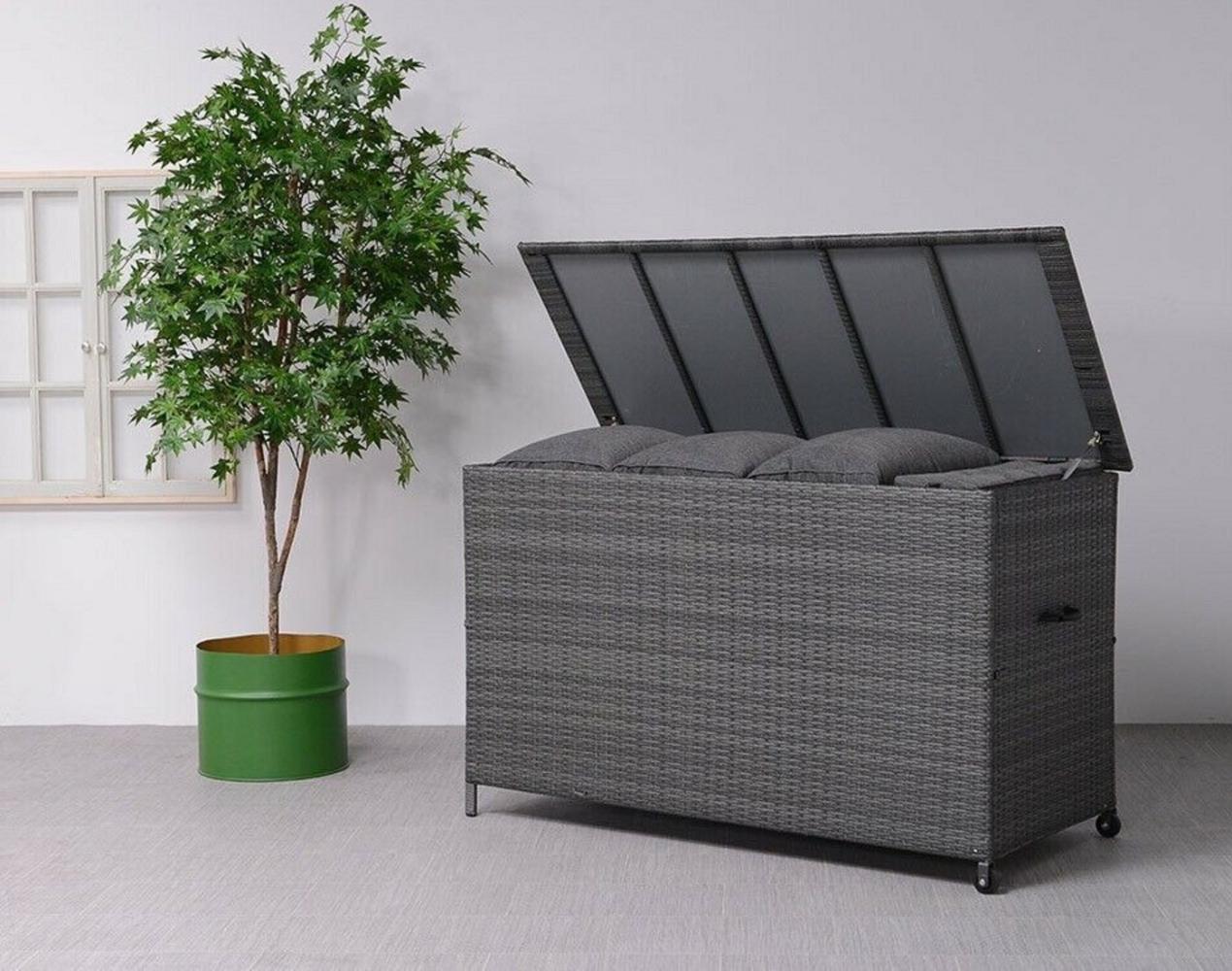 Garden Impressions Wetterfeste Polyrattan-Kissenbox "York", dunkelgrau Bild 1