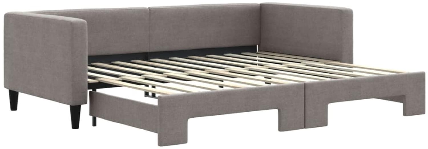 vidaXL Tagesbett Ausziehbar Taupe 90x200 cm Stoff 3196581 Bild 1
