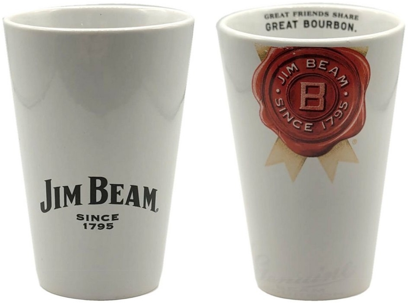 Jim Beam Gläser-Set Jim Beam einzelner Tasse Becher Glas 3x Stücke Vorderseite / Rückse Bild 1