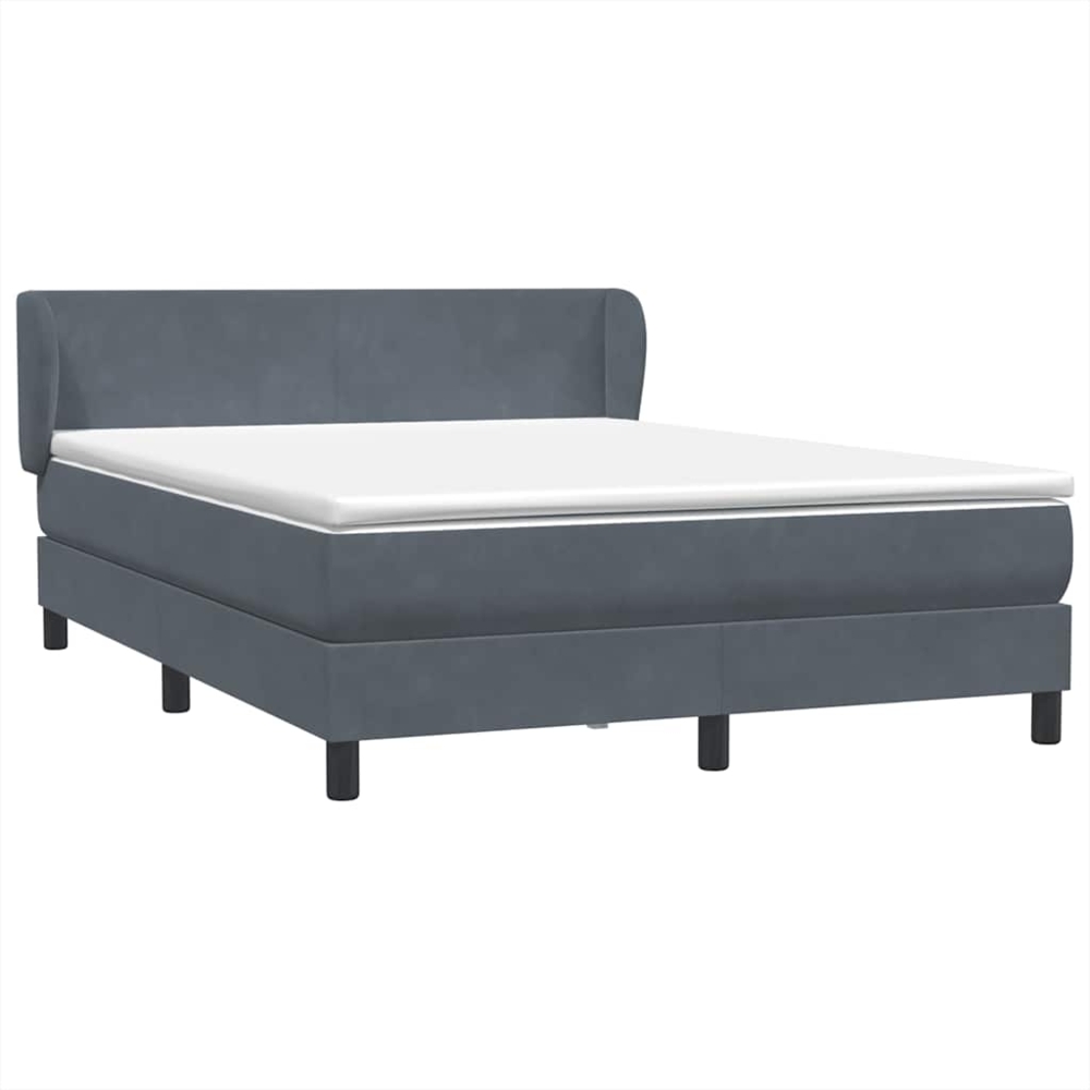 vidaXL Boxspringbett mit Matratze Dunkelgrau 140x210 cm Samt 3317356 Bild 1