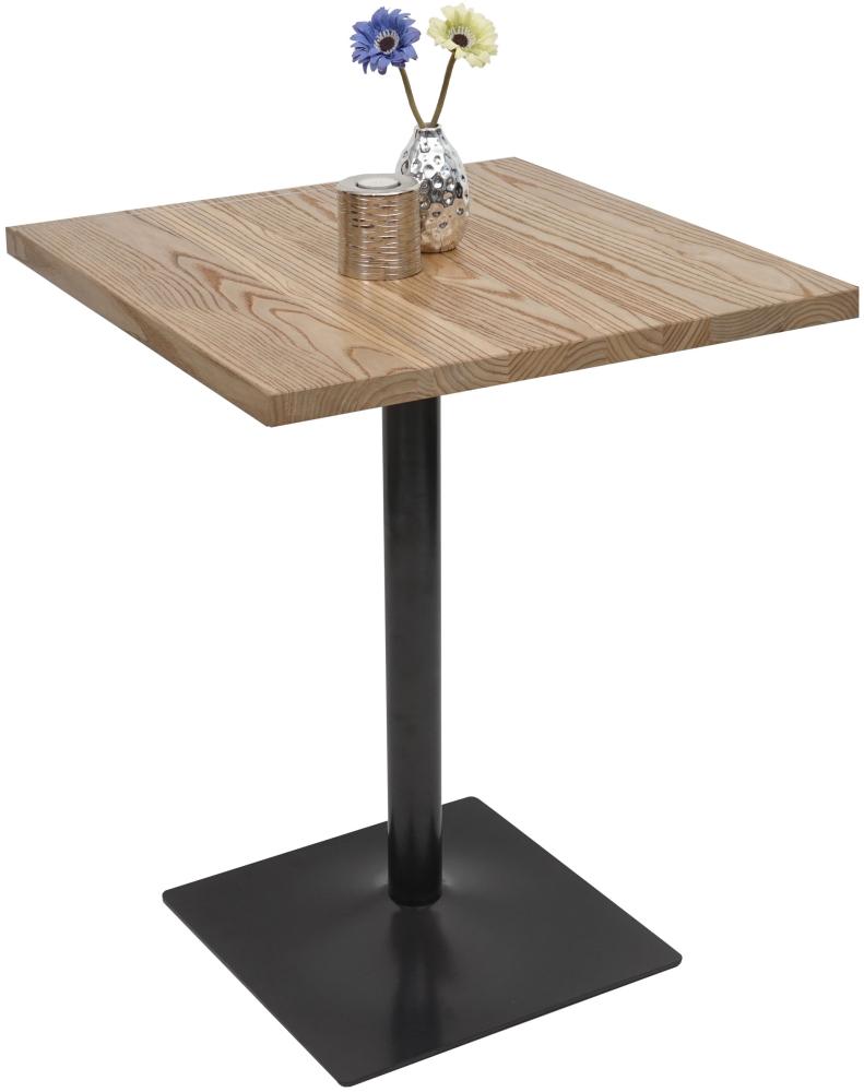 Bistrotisch HWC-H10, Bartisch Thekentisch, Industrial Gastronomie Ulme Holz MVG-zertifiziert 76x60x60cm ~ hellbraun Bild 1