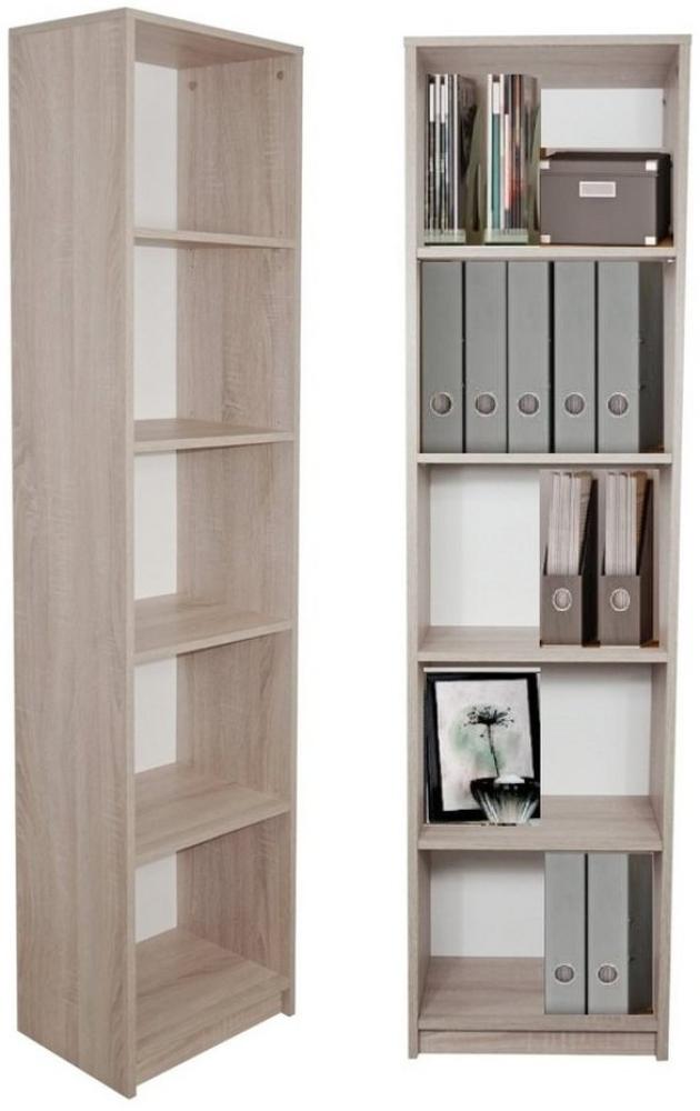 Home Collective Bücherregal Aktenregal Standregal Raumteiler mit 5 offenen Fächern aus MDF Holz, in sonoma, Breite 40 cm Bild 1