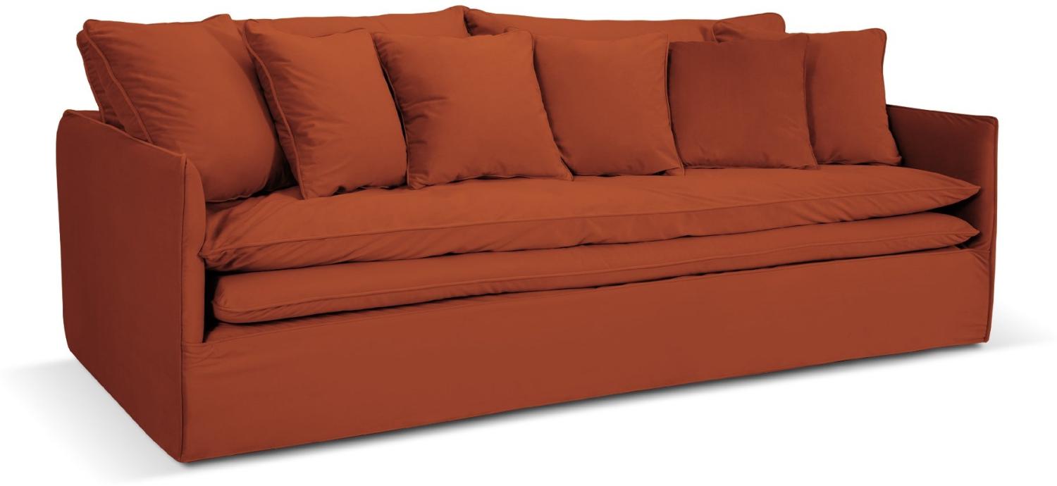 Micadoni Sofa Boho 4-Sitzer Samtstoff Terrakotta Bild 1