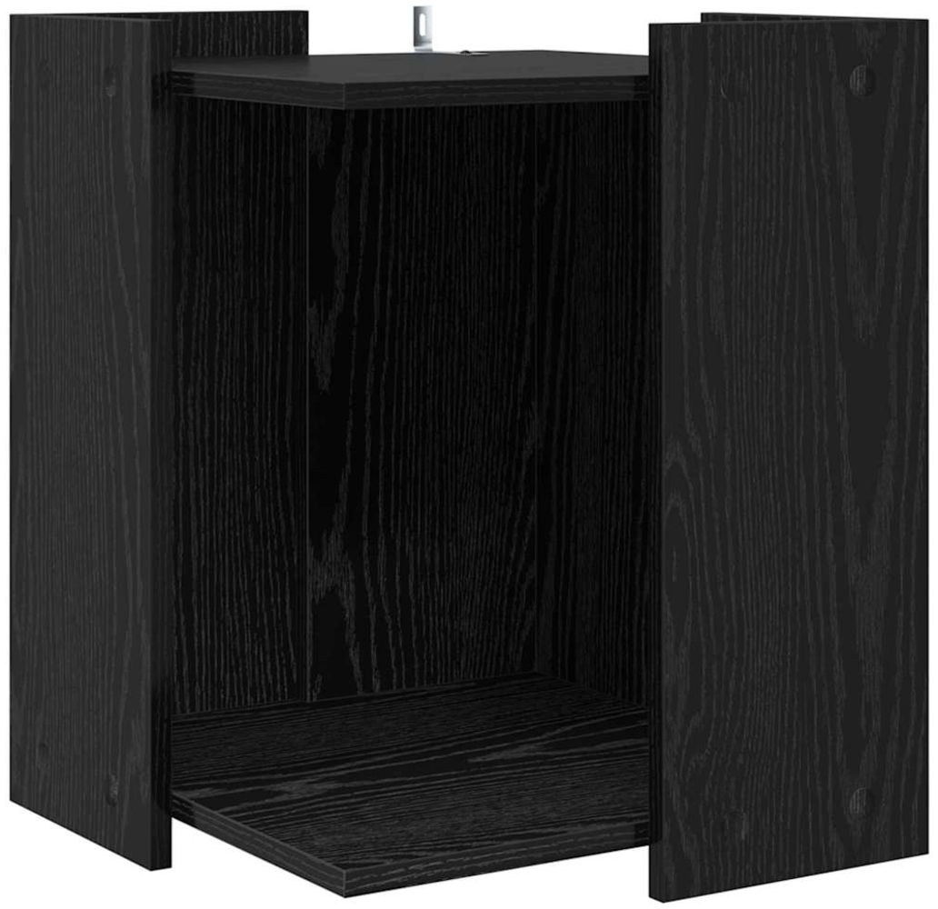 vidaXL Katzenstreu Box Umzäunung Schwarz Eichen-Optik 42 x 42 x 51 cm 886271 Bild 1