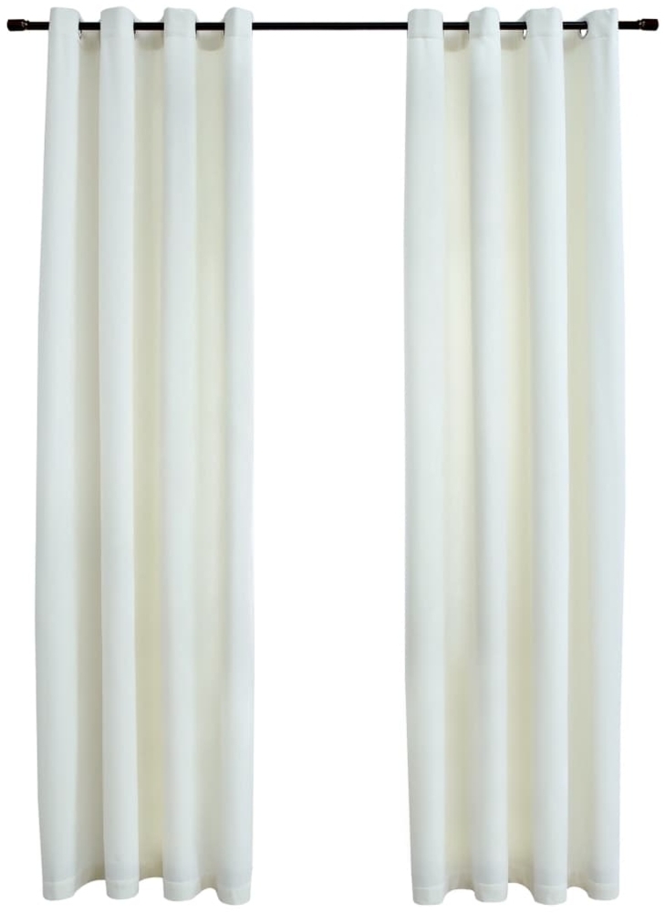 vidaXL Verdunkelungsvorhänge mit Ösen 2 Stk. Samt Creme 140x245 cm 134514 Bild 1