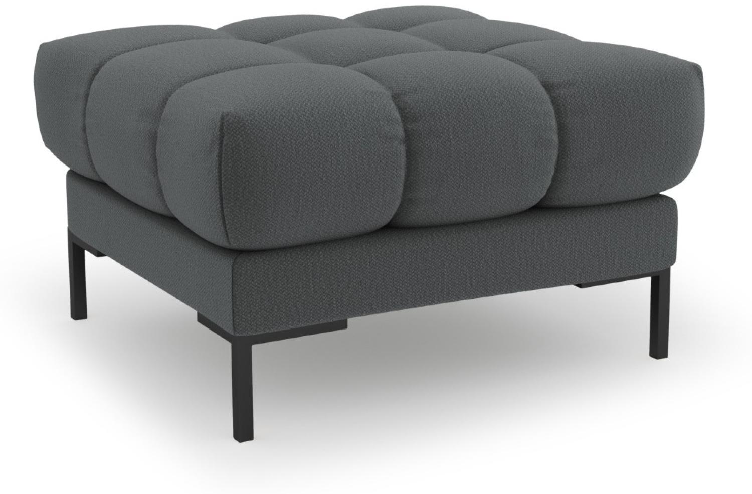 Micadoni Pouf Hocker Mamaia | Bezug Dark Grey | Beinfarbe Black Metal Bild 1