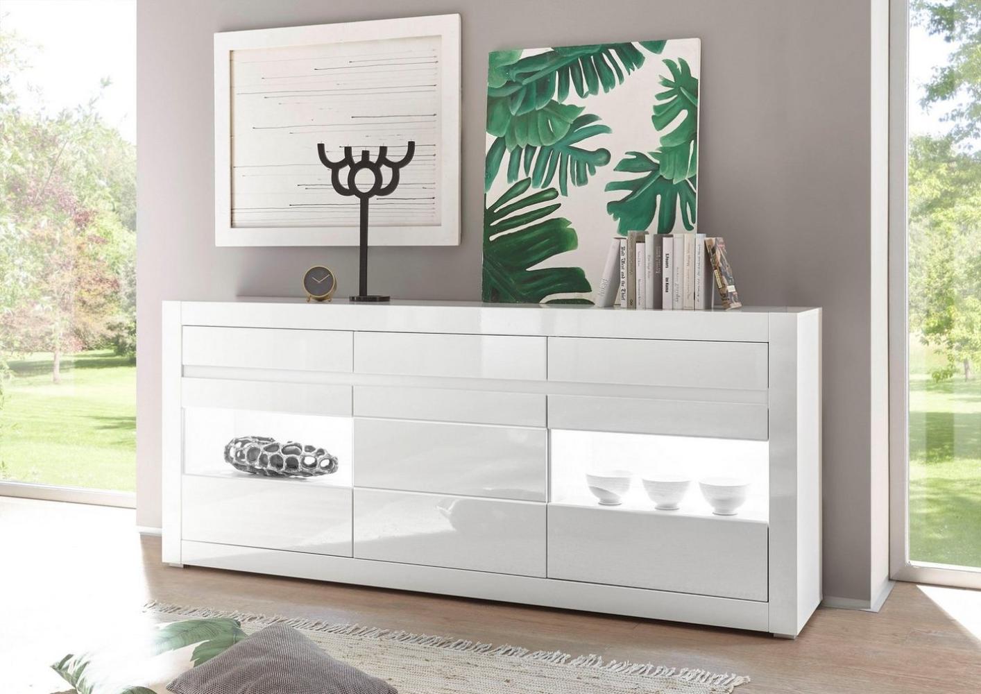 INOSIGN Sideboard Carat, Breite 217 cm, wird mit zwei Leisten angeliefert, 1 x grau, 1 x weiss Bild 1