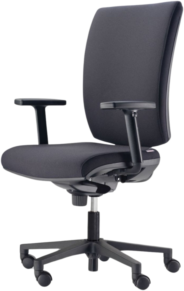 Bisley Five Bürostuhl in schwarz - PC Stuhl mit höhenverstellbaren Armlehnen, Drehstuhl mit Rollen für Schreibtisch, Office & Gaming - Ergonomisch, FIVEKL-NE0018 Bild 1