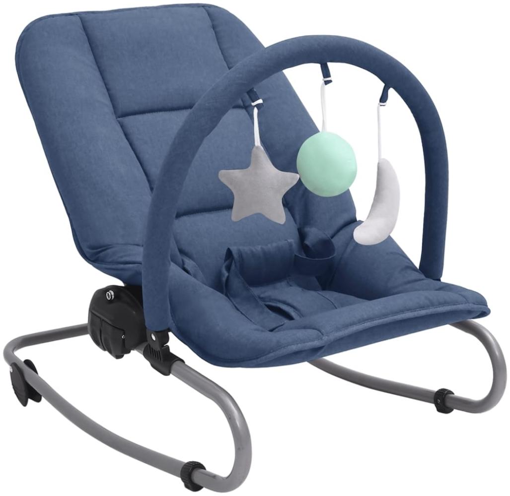 vidaXL Babywippe, Stahl, 77 x 46 x 58 cm, Marineblau Bild 1