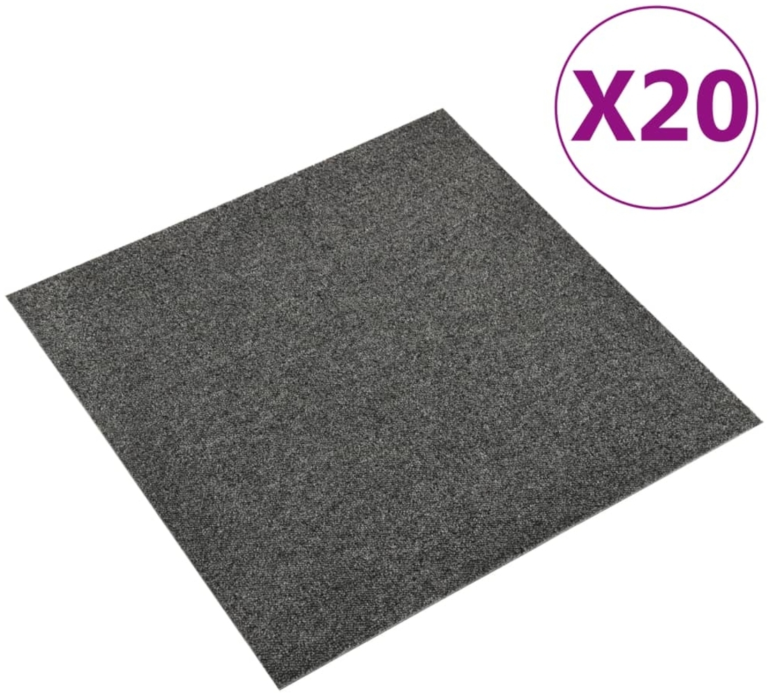 vidaXL Teppichfliesen 20 Stk. 5 m² 50x50 cm Anthrazit 147309 Bild 1